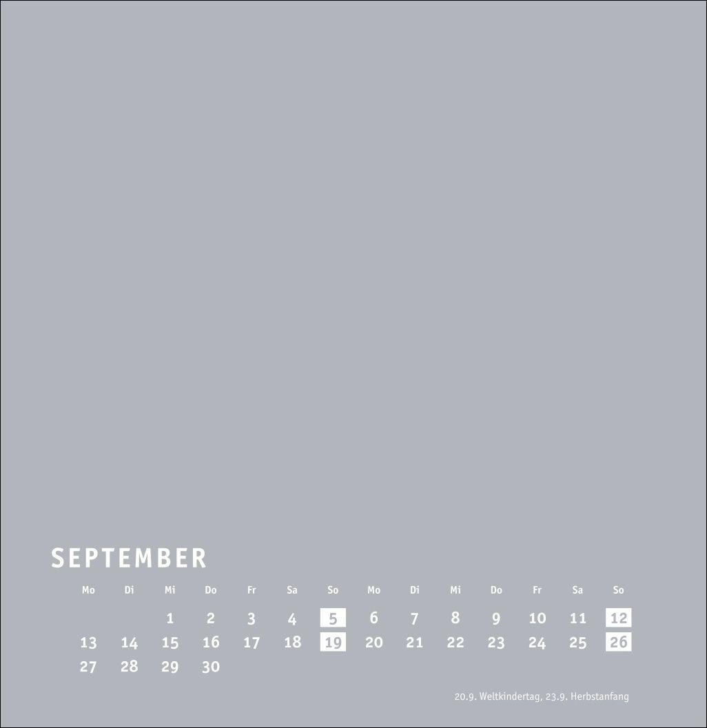 Beispielinhalt (Bild) Premium-Bastelkalender silbergrau groß 2027