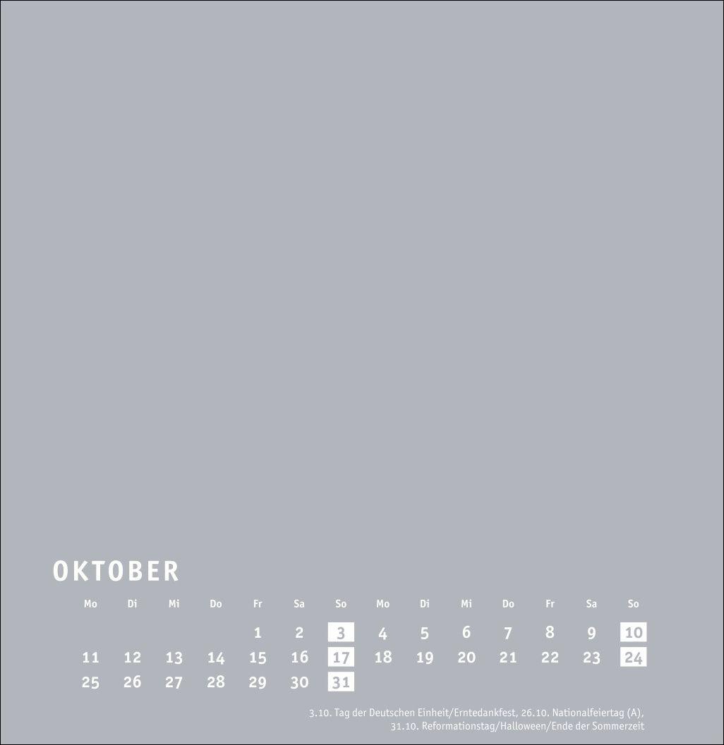 Beispielinhalt (Bild) Premium-Bastelkalender silbergrau groß 2027