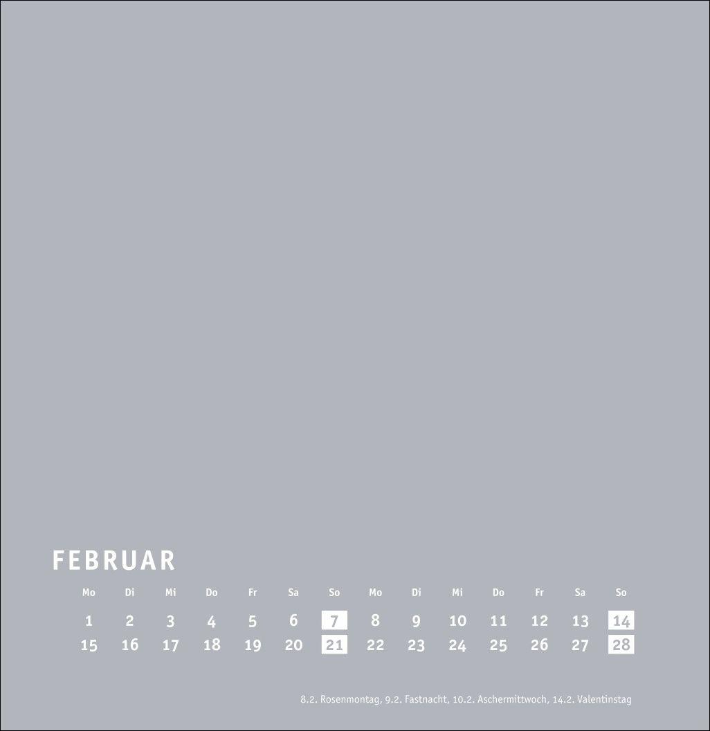 Beispielinhalt (Bild) Premium-Bastelkalender silbergrau groß 2027