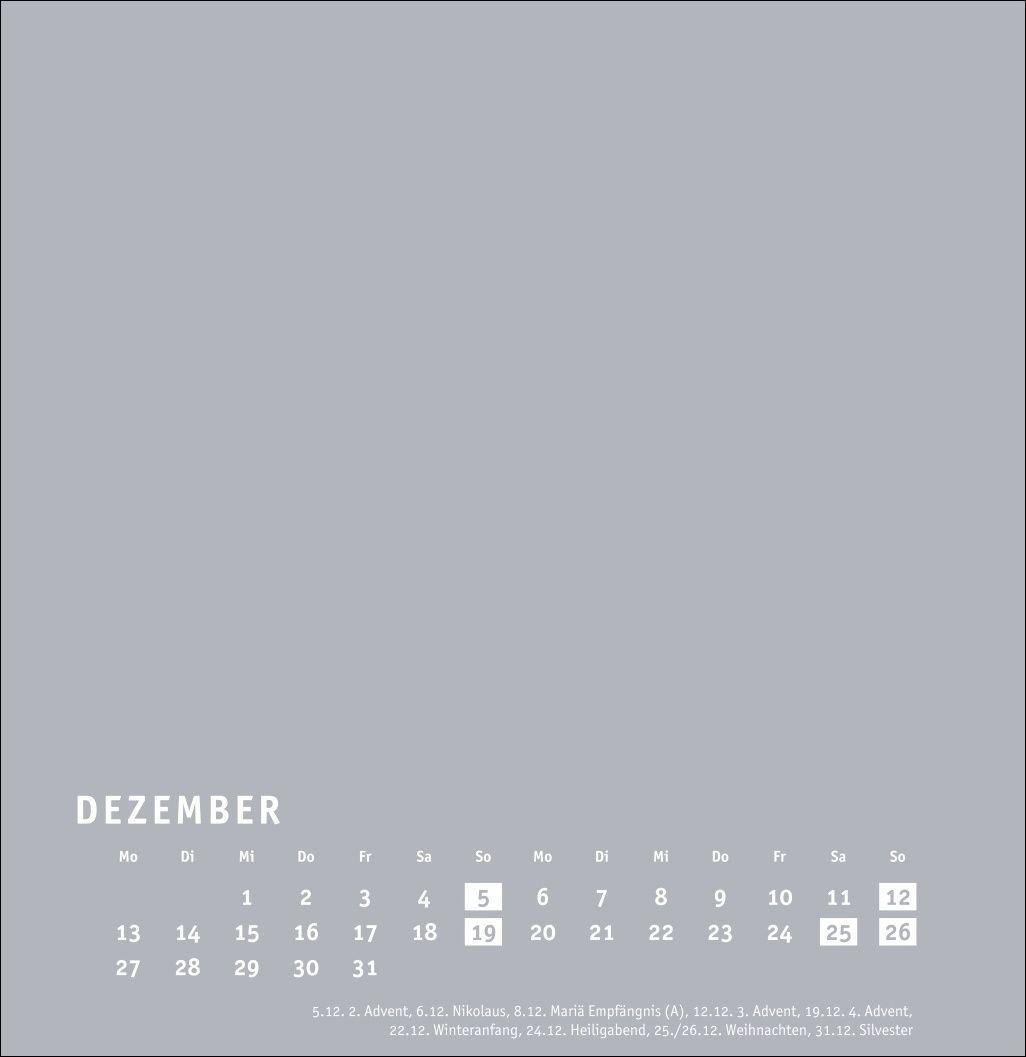 Beispielinhalt (Bild) Premium-Bastelkalender silbergrau groß 2027