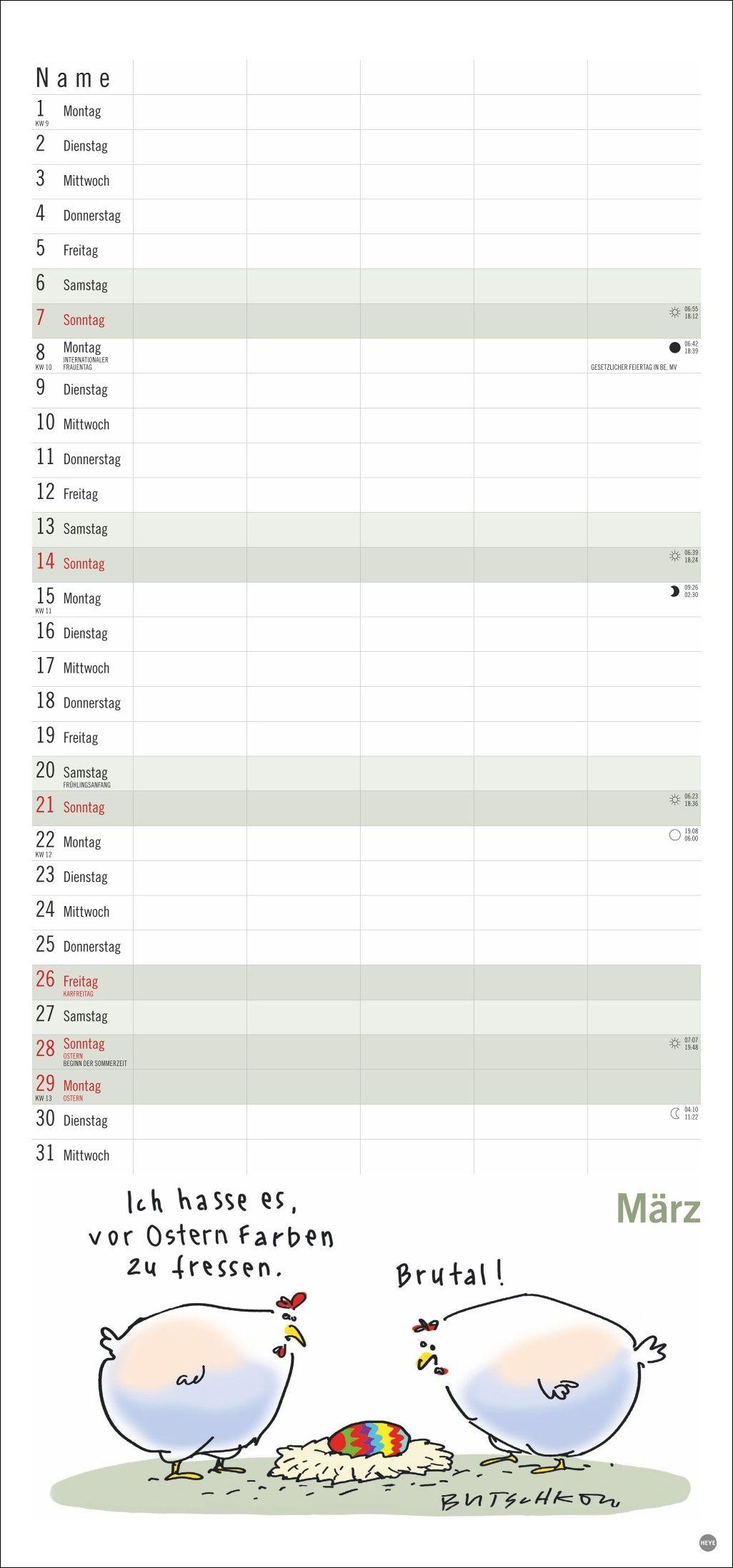 Beispielinhalt (Bild) Peter Butschkow: Familienplaner 2027