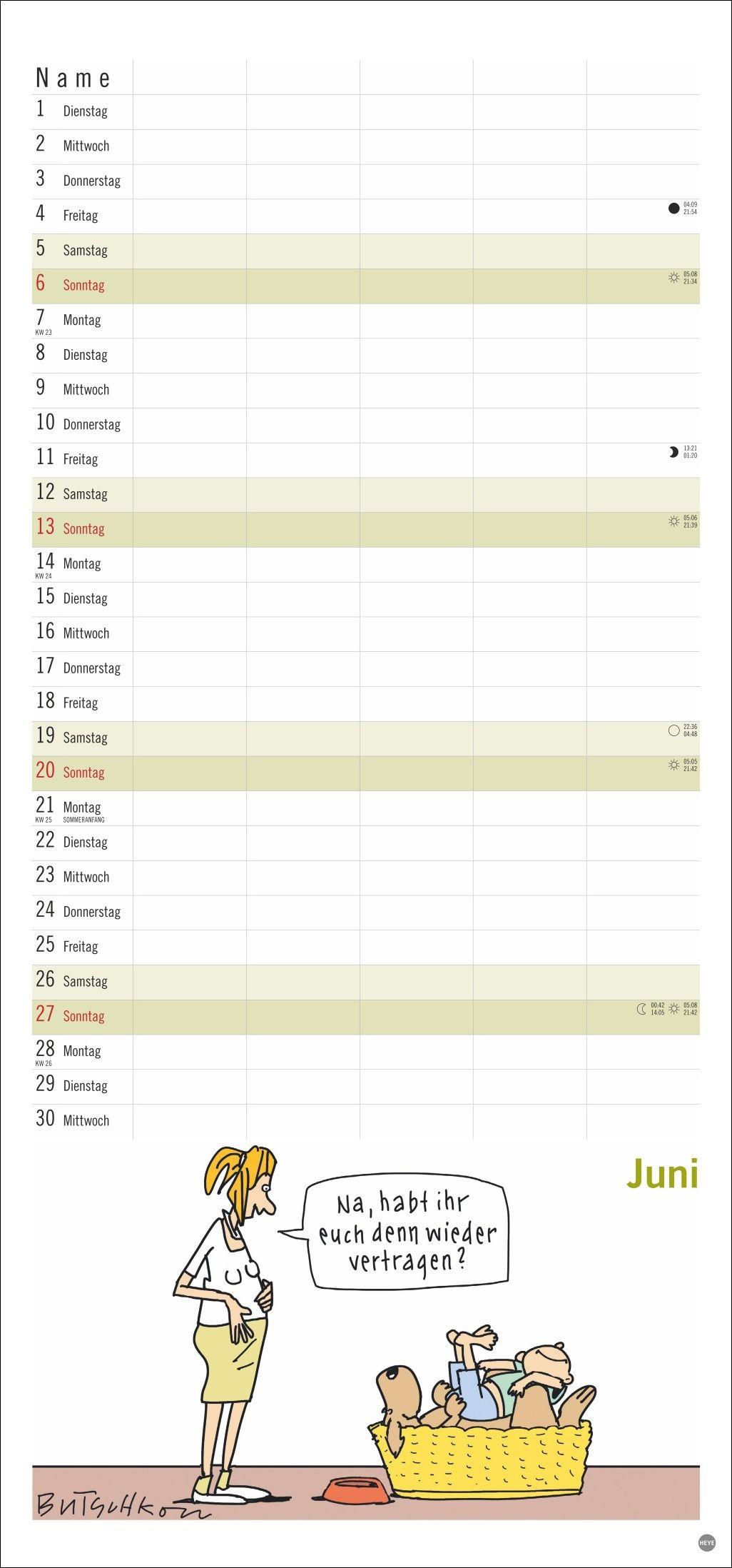 Beispielinhalt (Bild) Peter Butschkow: Familienplaner 2027