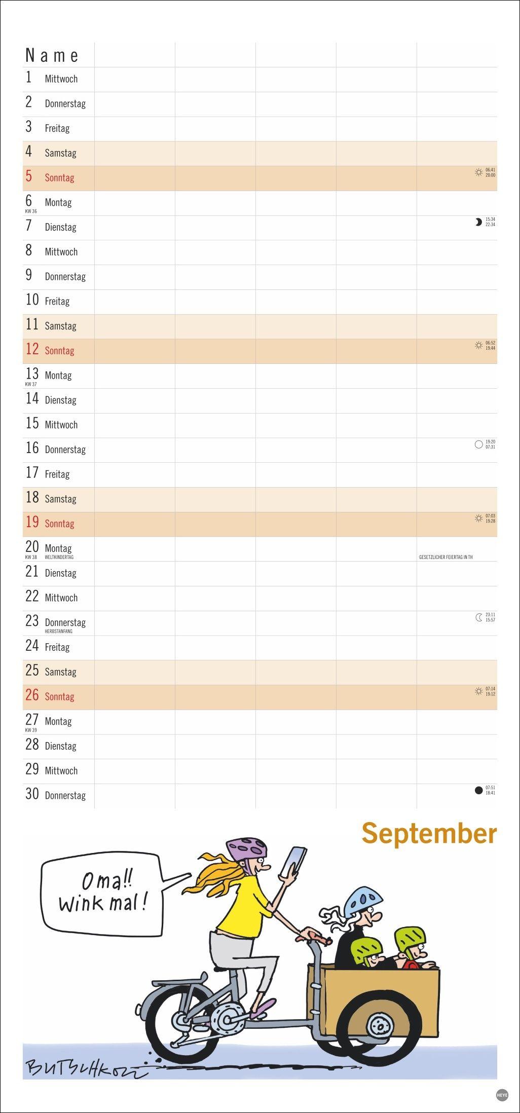 Beispielinhalt (Bild) Peter Butschkow: Familienplaner 2027