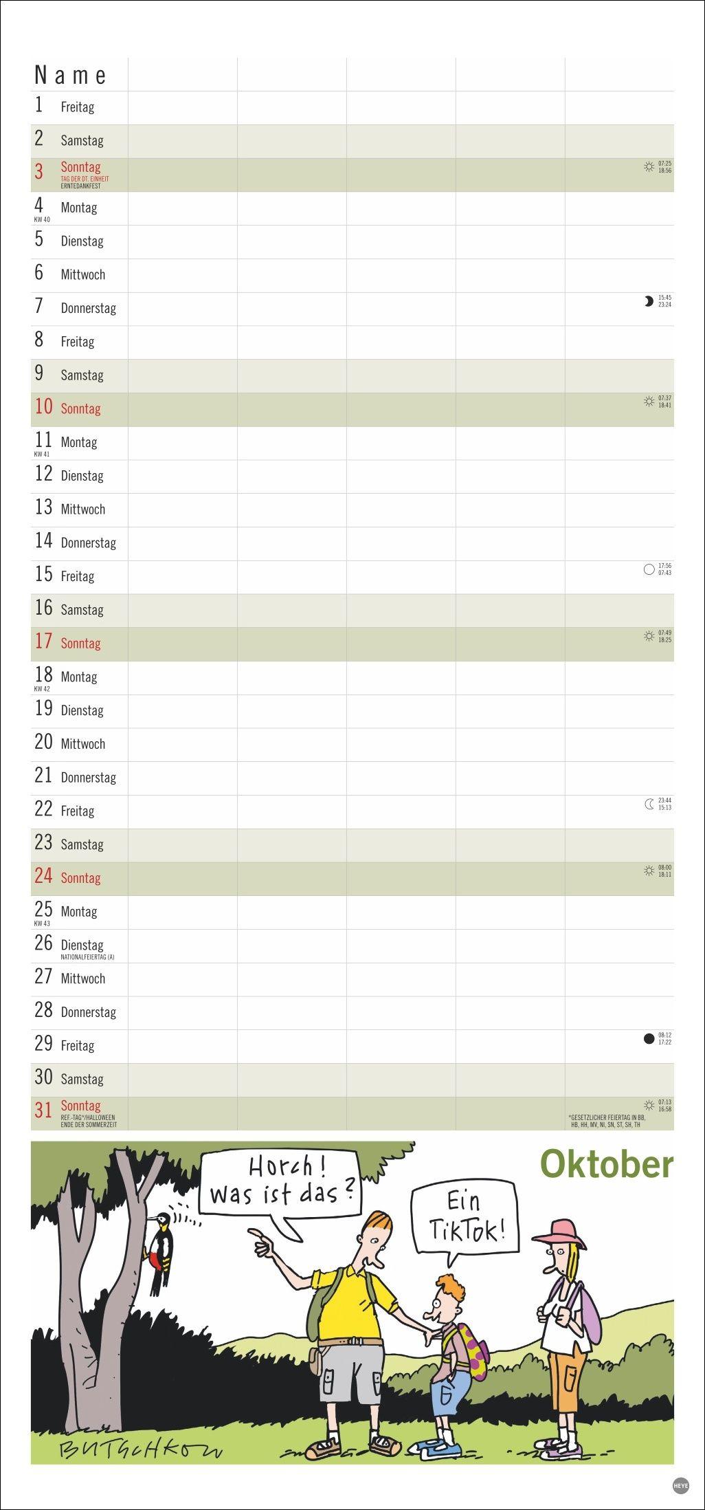 Beispielinhalt (Bild) Peter Butschkow: Familienplaner 2027