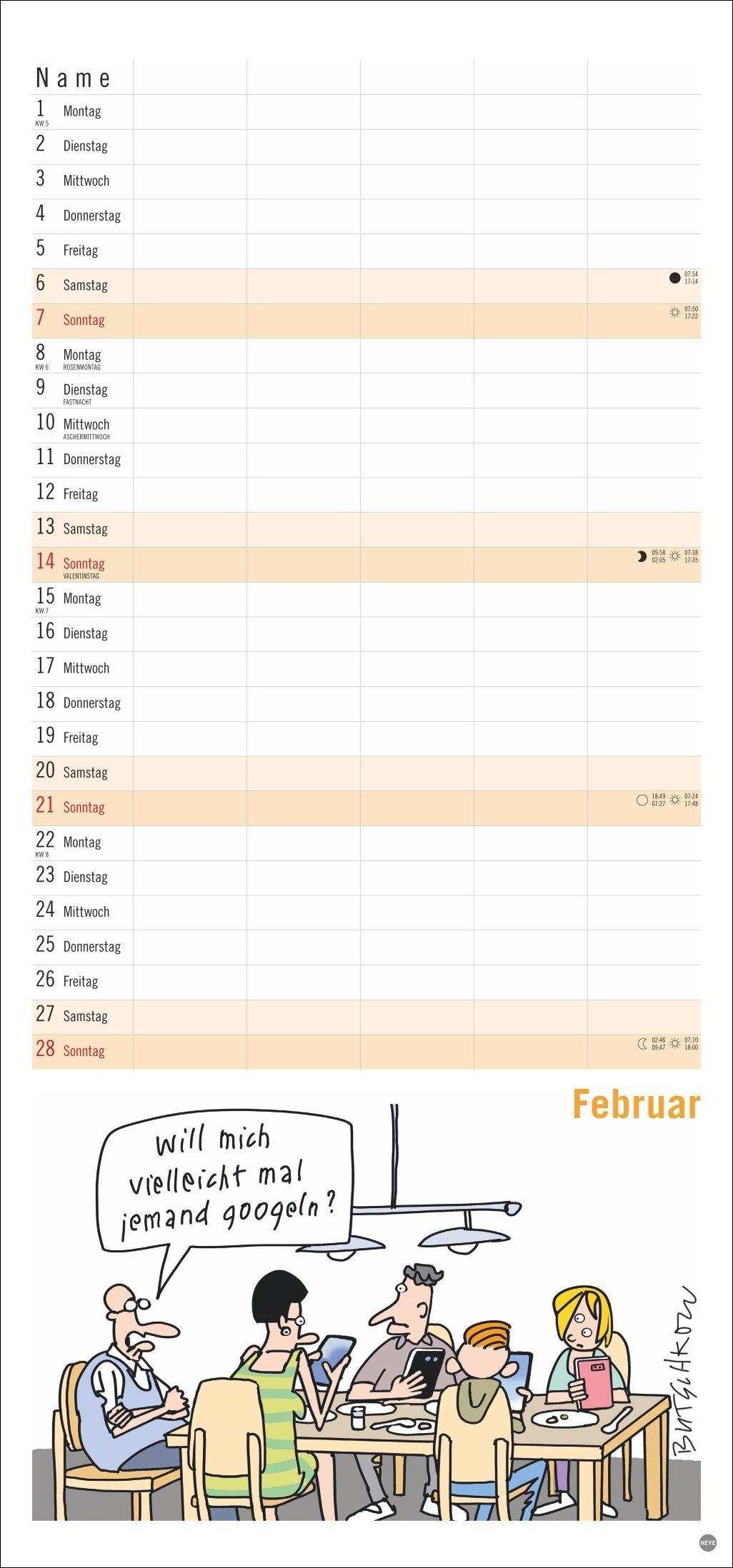 Beispielinhalt (Bild) Peter Butschkow: Familienplaner 2027
