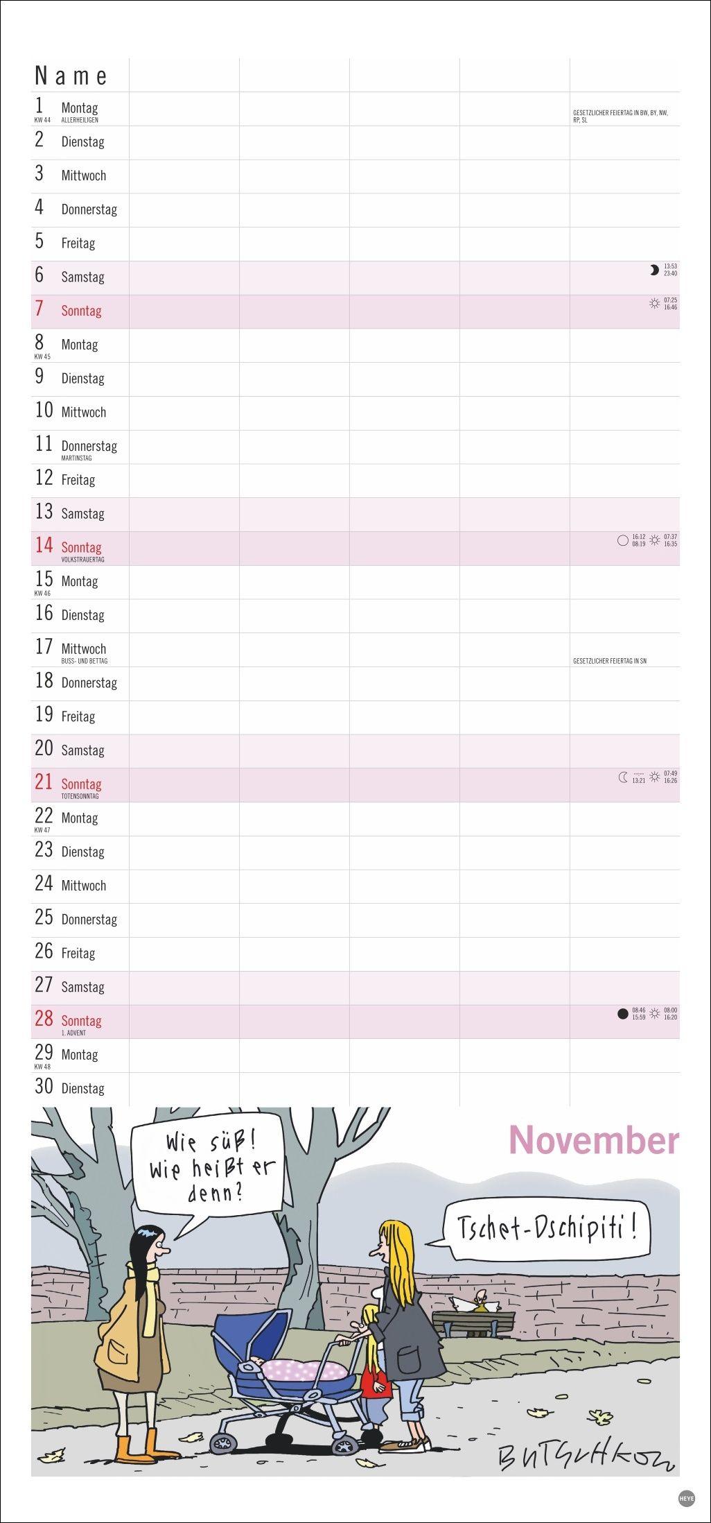 Beispielinhalt (Bild) Peter Butschkow: Familienplaner 2027