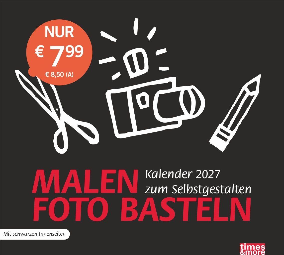 Vorderes Coverbild times&more Bastelkalender schwarz 2027