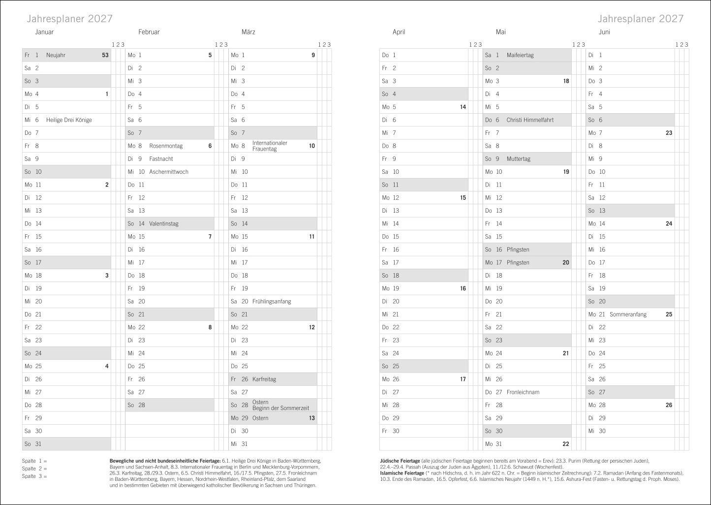 Beispielinhalt (Bild) Loriot Agenda A5 2027