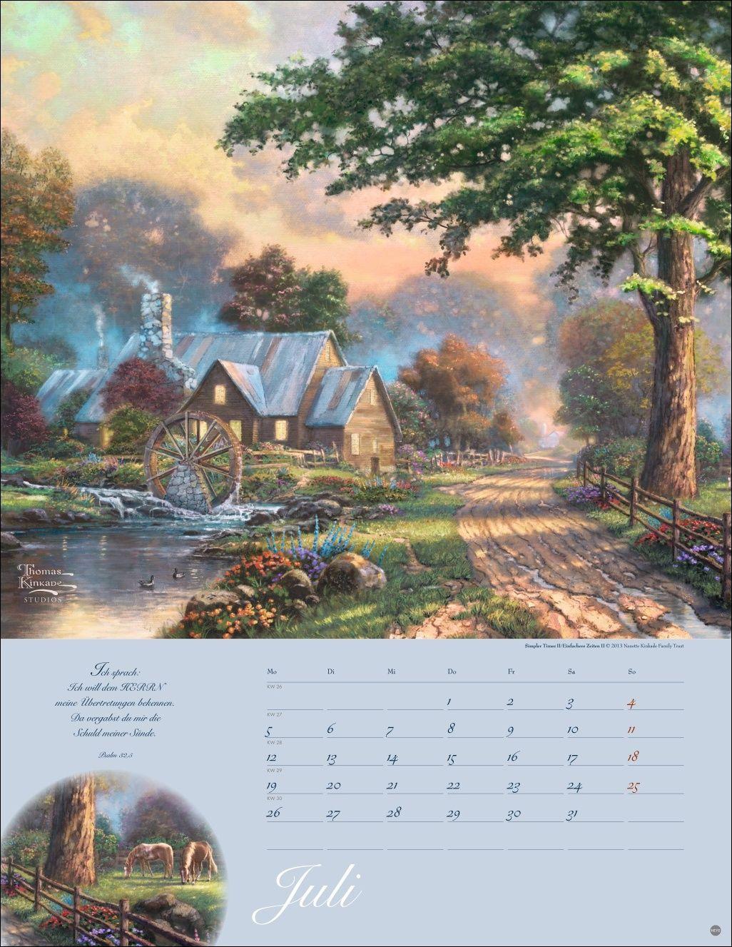 Beispielinhalt (Bild) Thomas Kinkade: Land im Licht Kalender 2027
