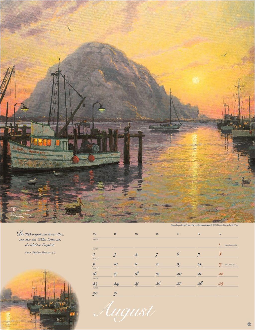 Beispielinhalt (Bild) Thomas Kinkade: Land im Licht Kalender 2027