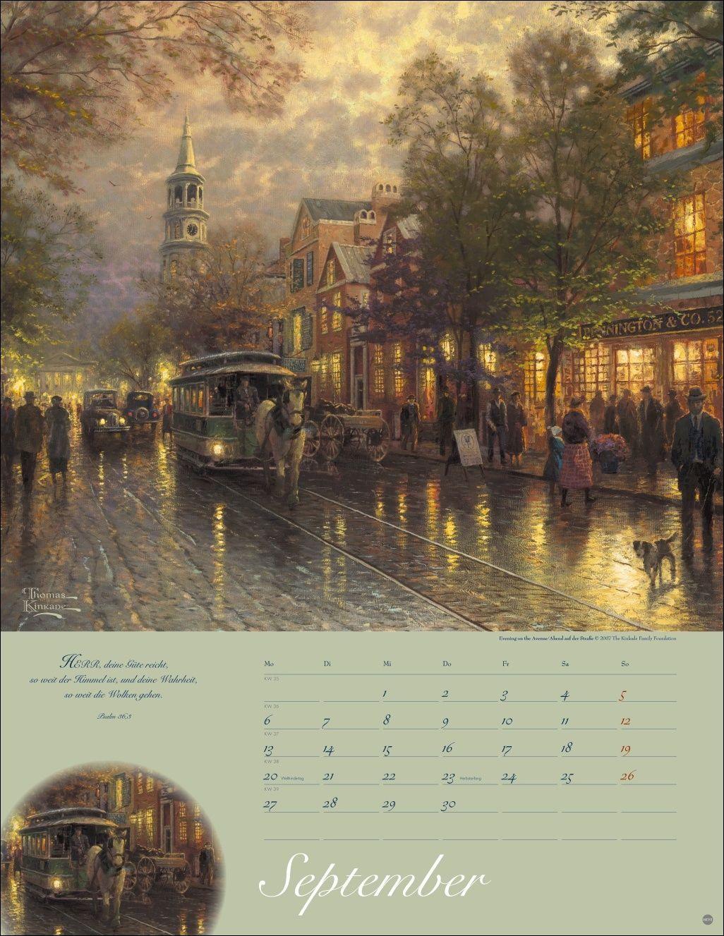 Beispielinhalt (Bild) Thomas Kinkade: Land im Licht Kalender 2027