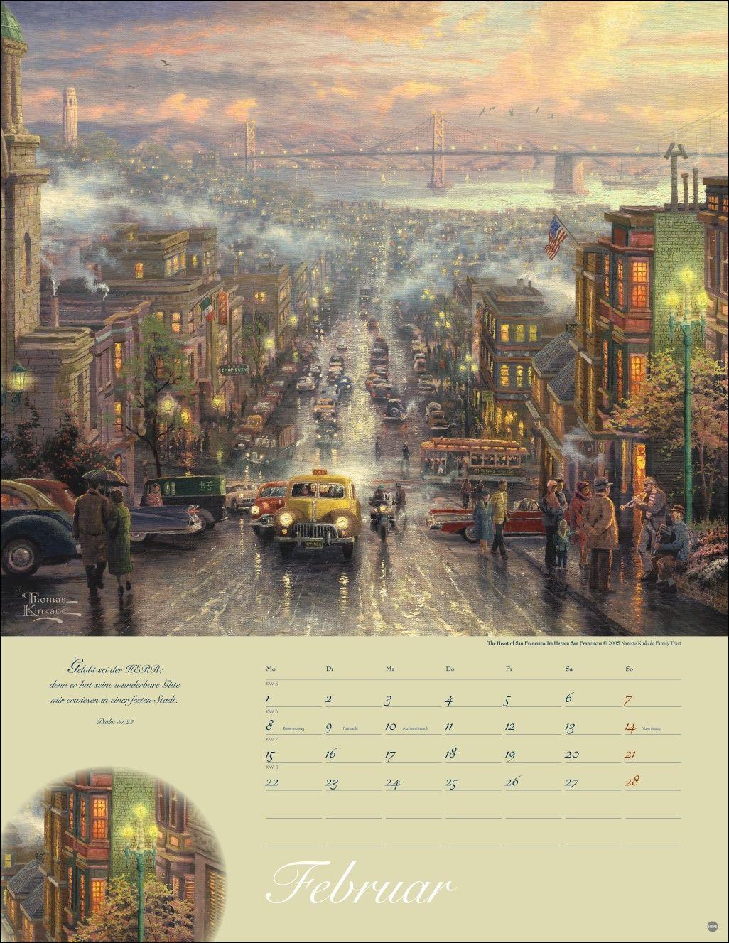 Beispielinhalt (Bild) Thomas Kinkade: Land im Licht Kalender 2027