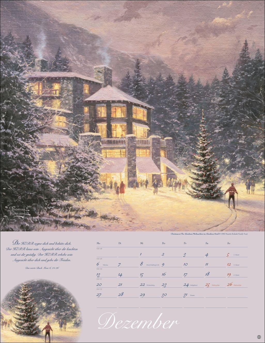 Beispielinhalt (Bild) Thomas Kinkade: Land im Licht Kalender 2027