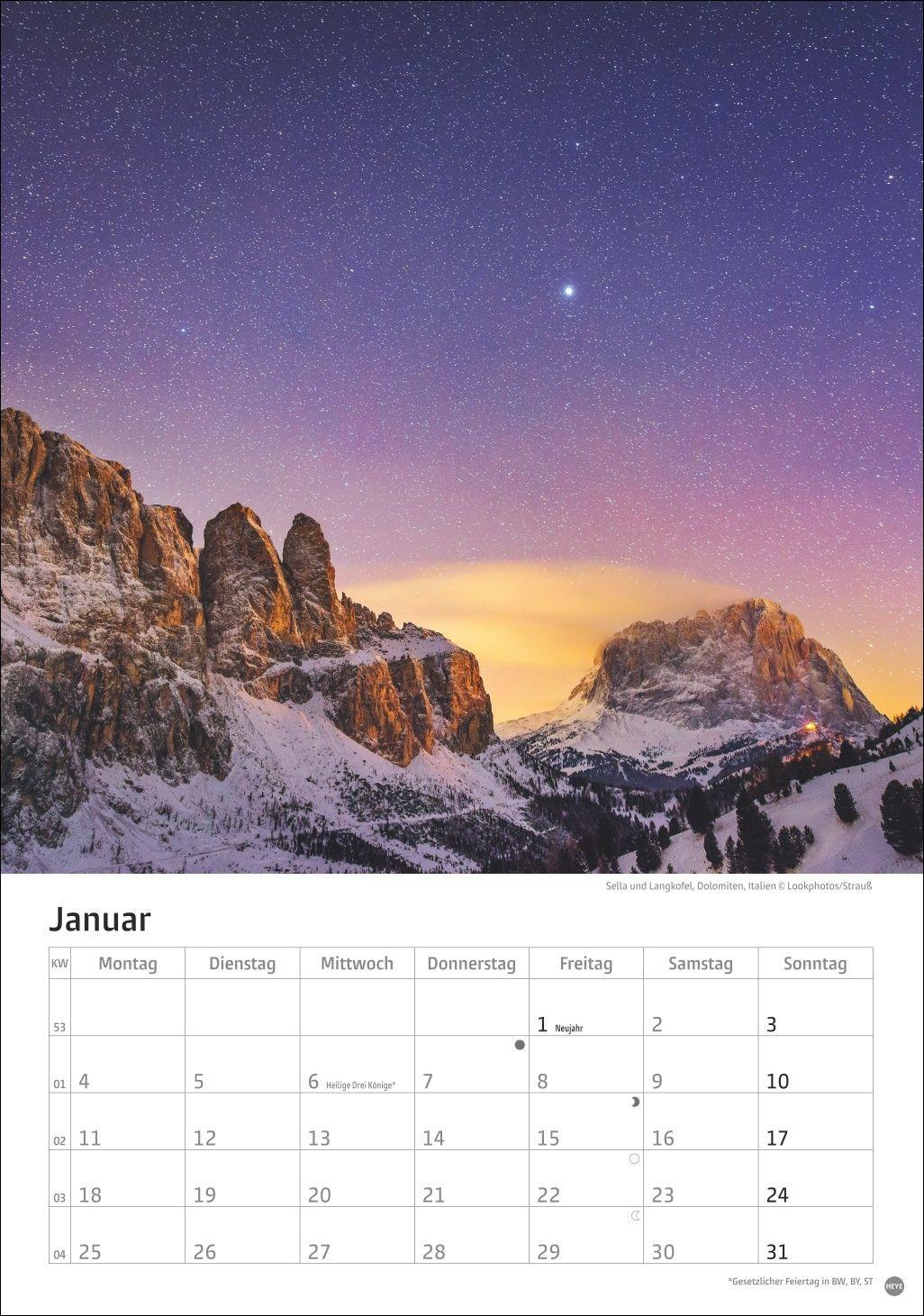 Beispielinhalt (Bild) Alpen Kalender 2027