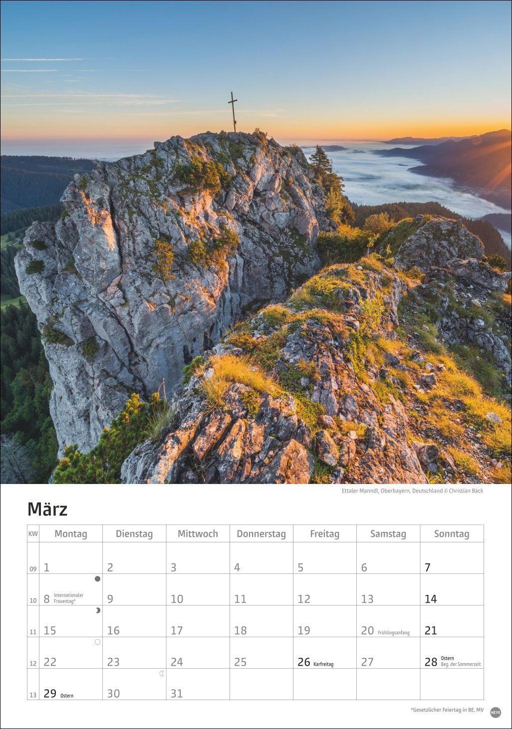 Beispielinhalt (Bild) Alpen Kalender 2027