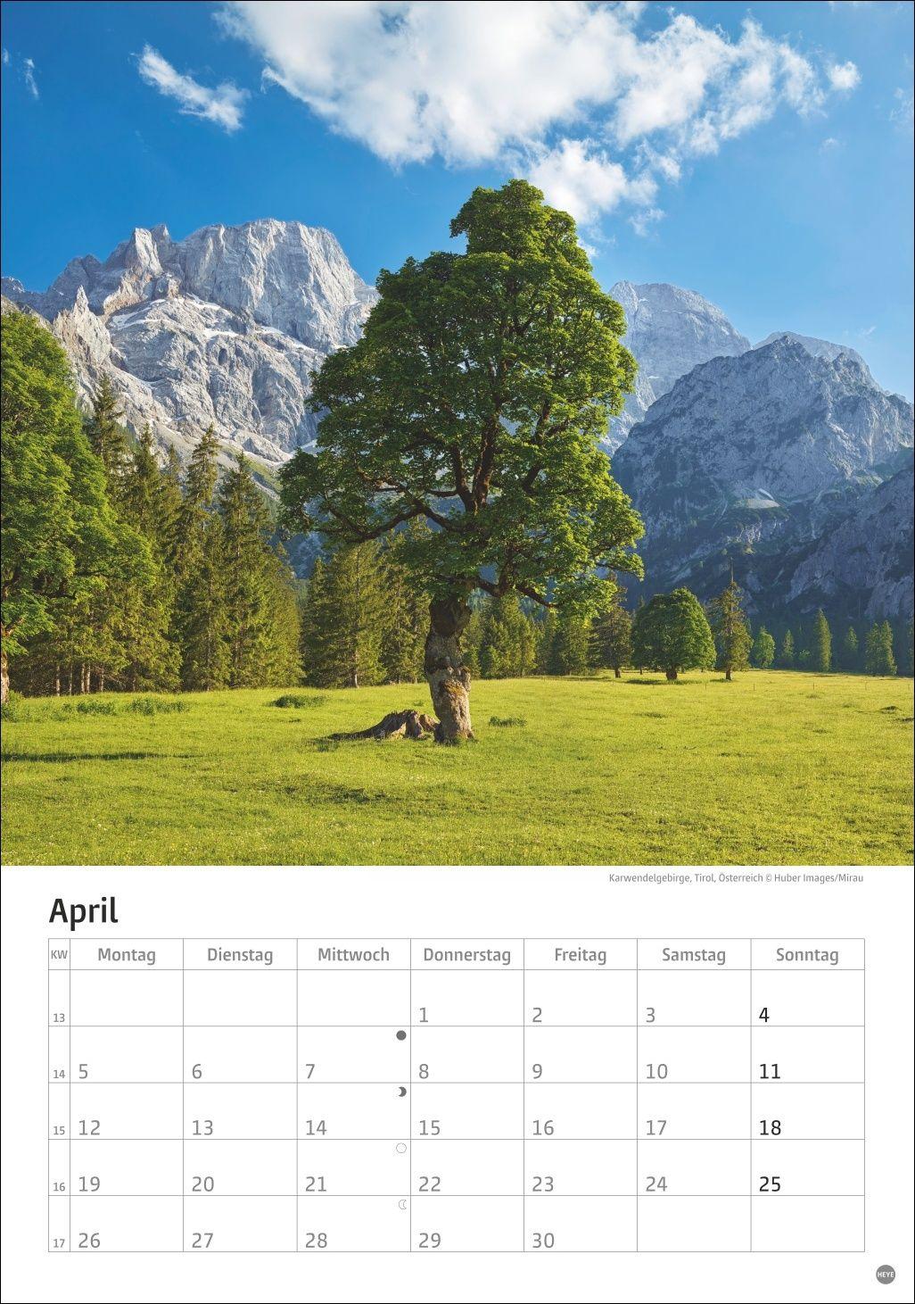 Beispielinhalt (Bild) Alpen Kalender 2027
