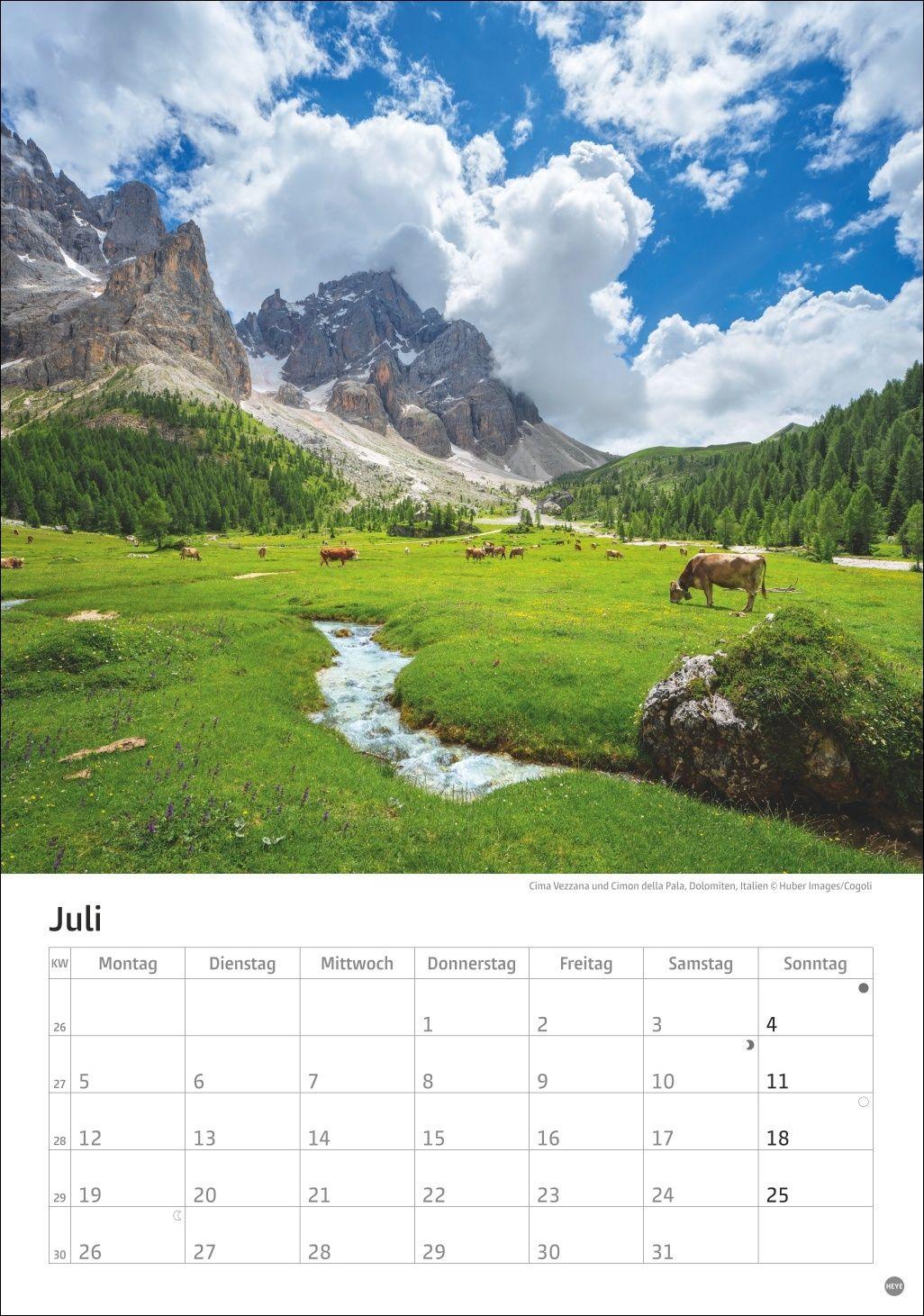 Beispielinhalt (Bild) Alpen Kalender 2027