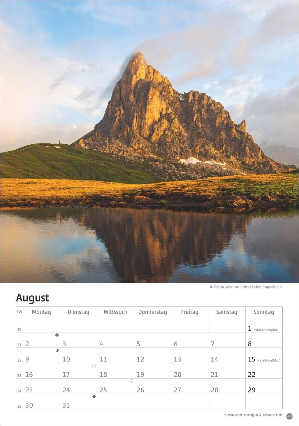 Beispielinhalt (Bild) Alpen Kalender 2027