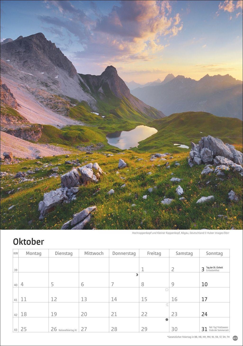 Beispielinhalt (Bild) Alpen Kalender 2027