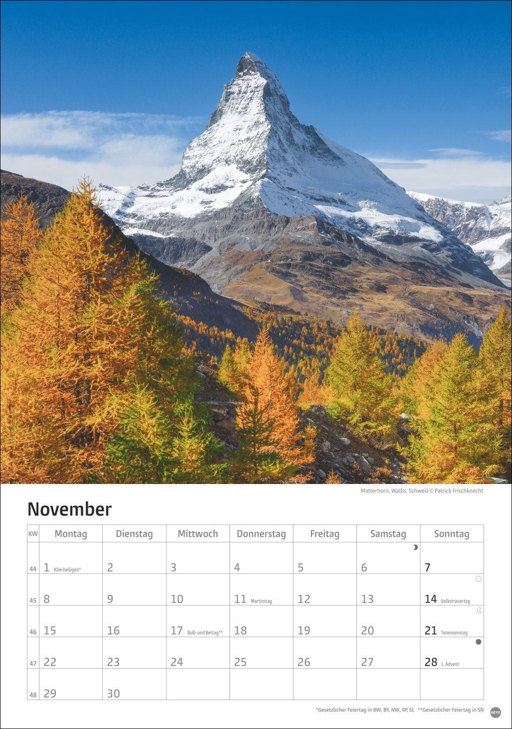 Beispielinhalt (Bild) Alpen Kalender 2027