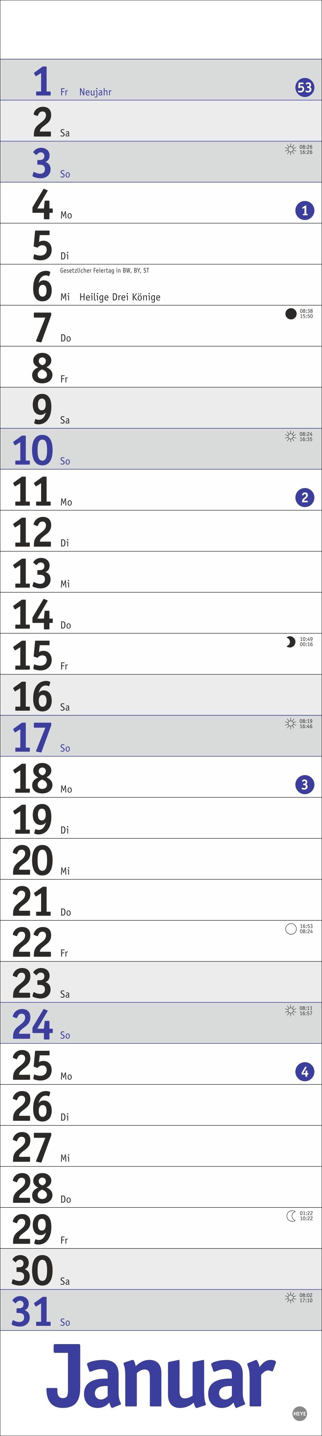 Beispielinhalt (Bild) Langplaner, blau 2027