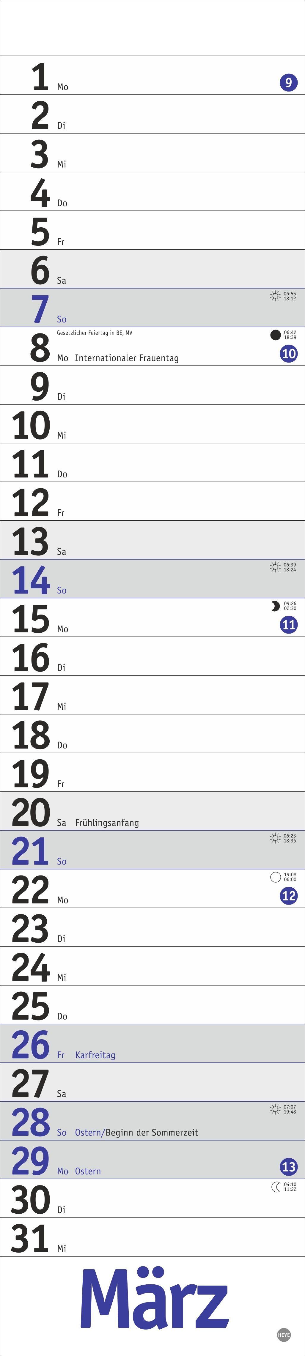 Beispielinhalt (Bild) Langplaner, blau 2027