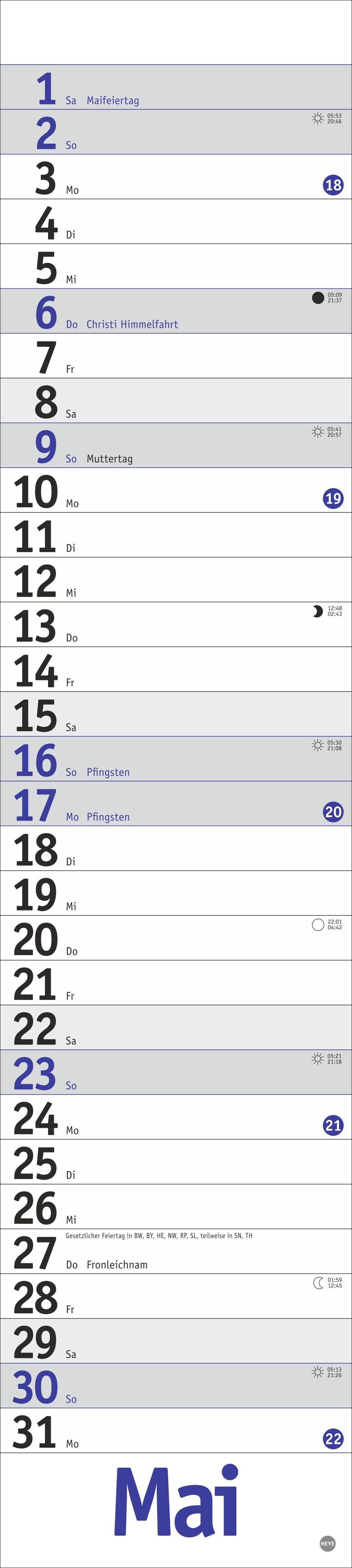 Beispielinhalt (Bild) Langplaner, blau 2027