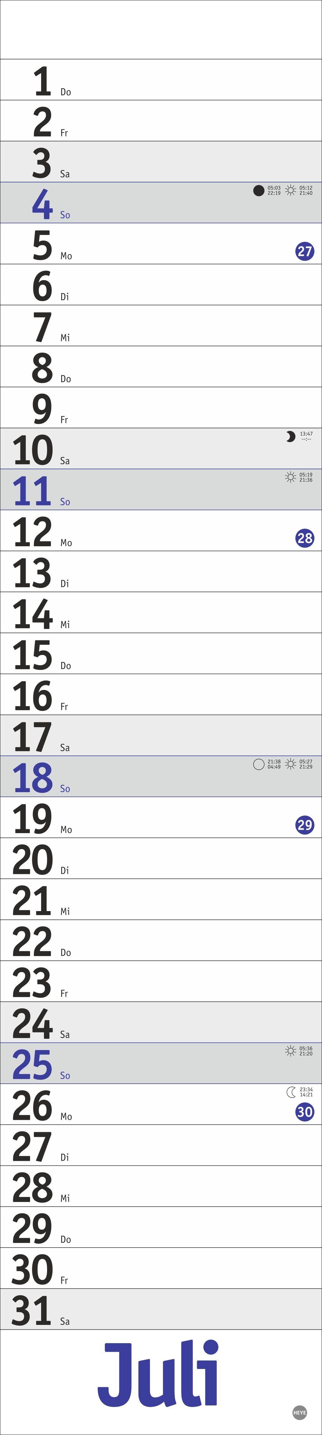 Beispielinhalt (Bild) Langplaner, blau 2027