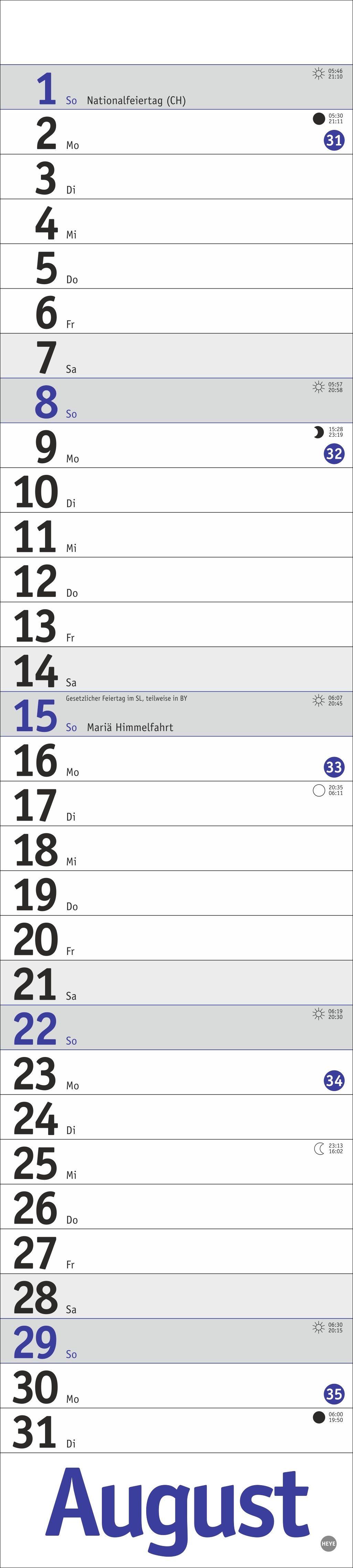 Beispielinhalt (Bild) Langplaner, blau 2027