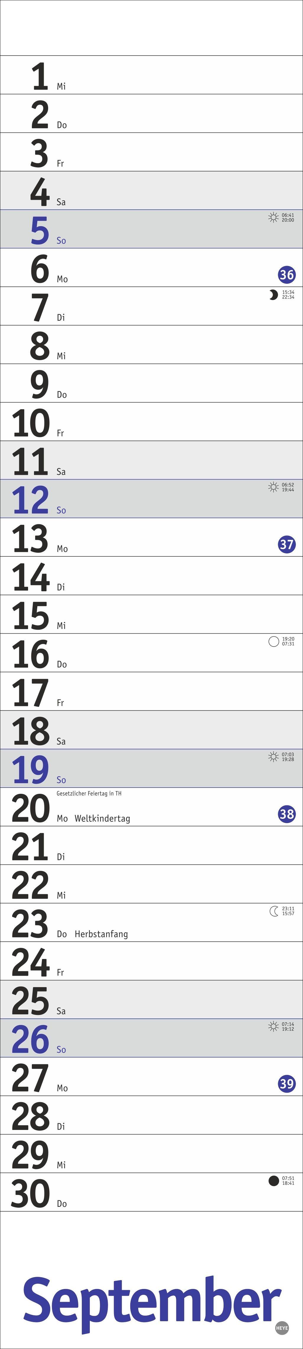 Beispielinhalt (Bild) Langplaner, blau 2027