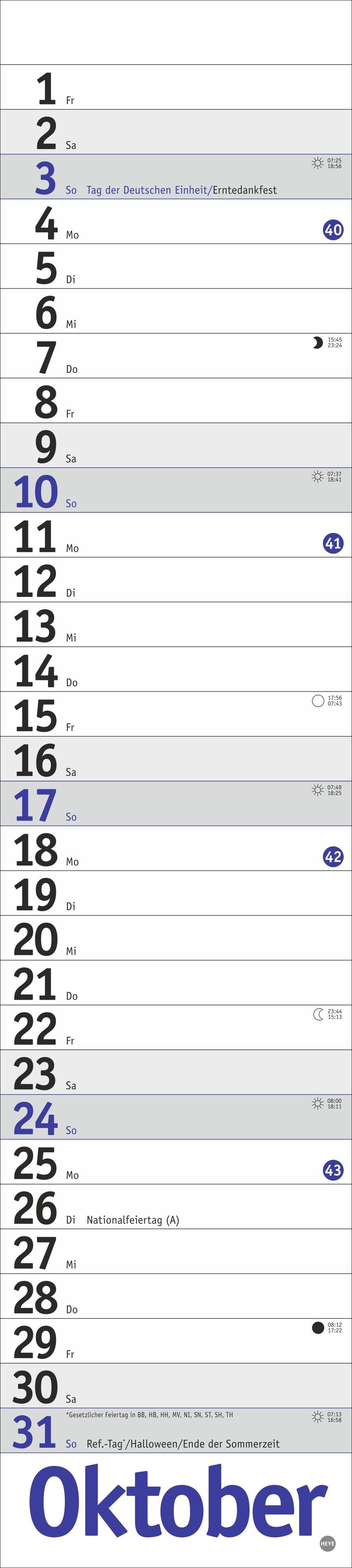 Beispielinhalt (Bild) Langplaner, blau 2027