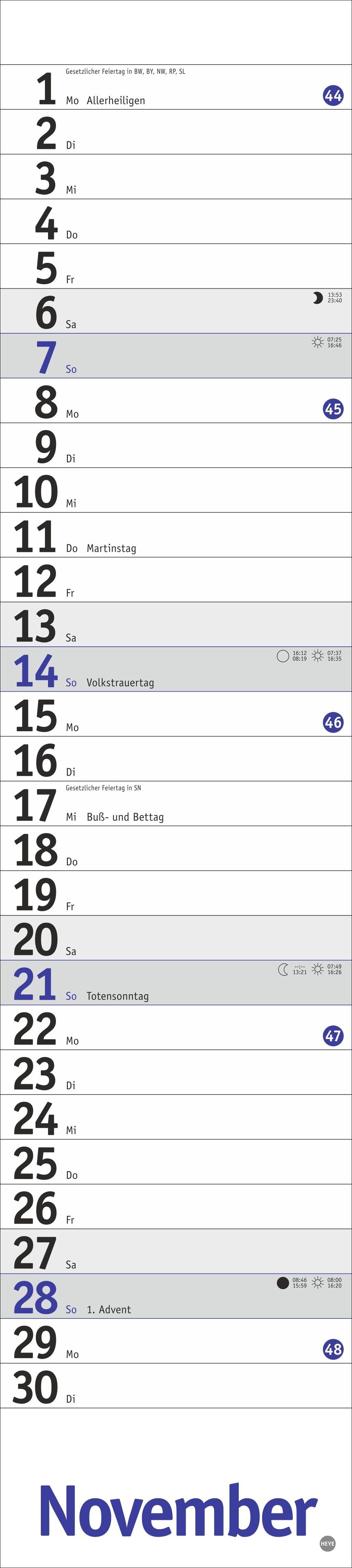 Beispielinhalt (Bild) Langplaner, blau 2027