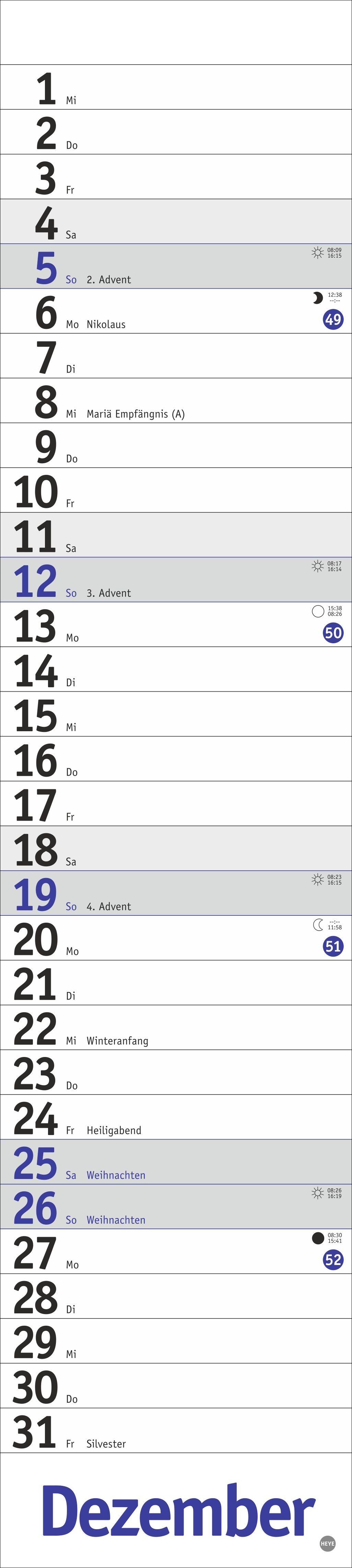 Beispielinhalt (Bild) Langplaner, blau 2027