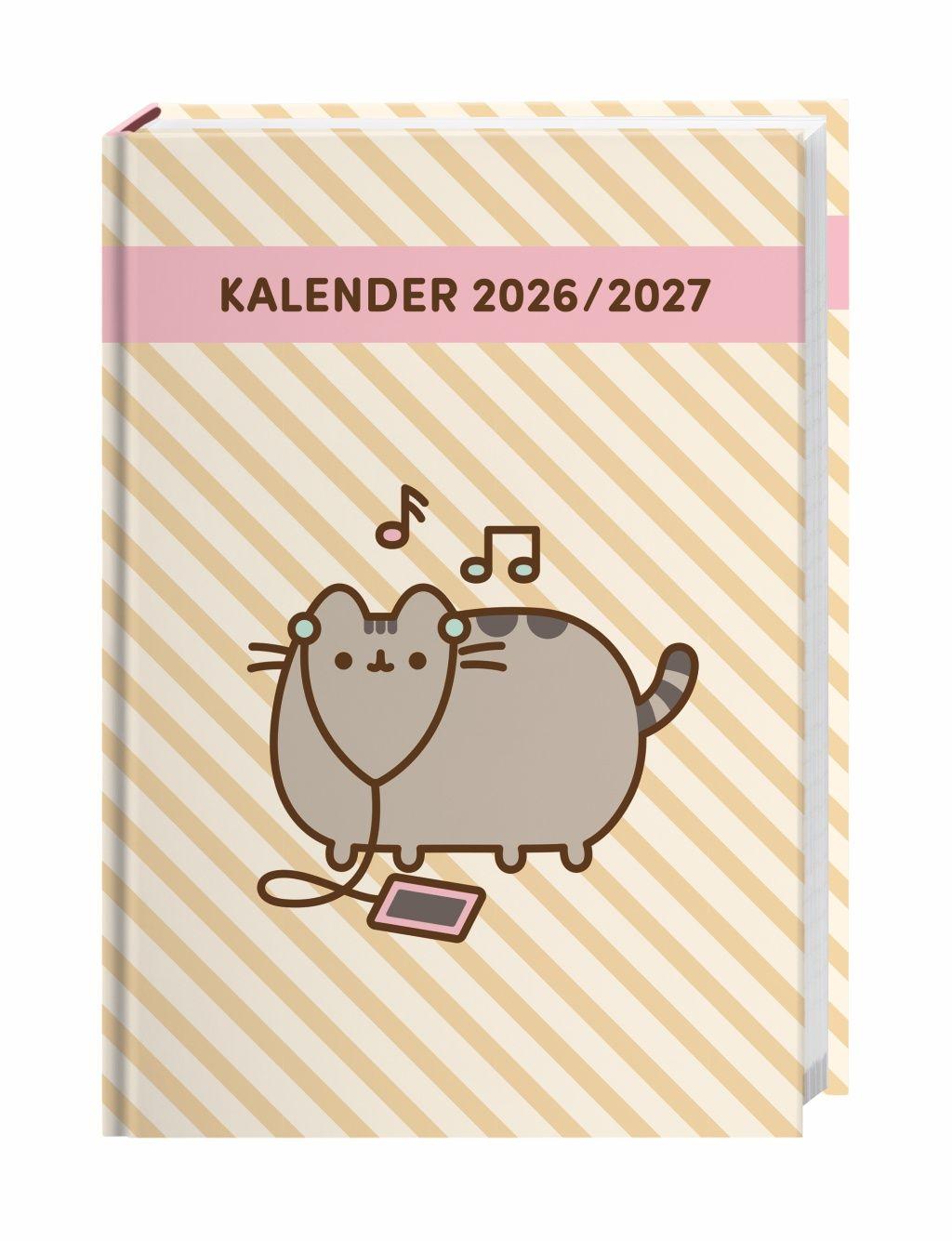 Vorderes Coverbild Pusheen 17-Monats-Kalenderbuch A5 2027 - 17 Monate. Von August 2026 bis Dezember 2027