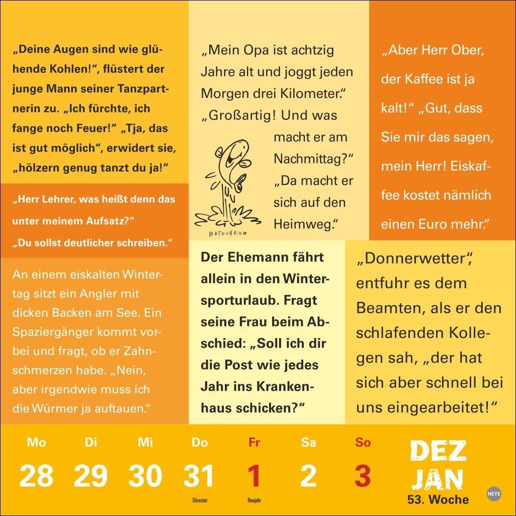 Beispielinhalt (Bild) Witze fürs Klo Kalender 2027