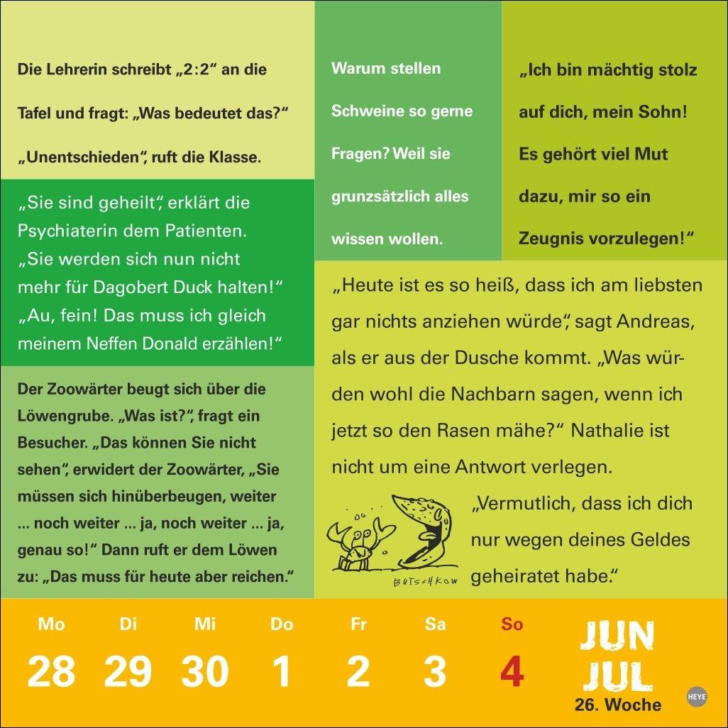 Beispielinhalt (Bild) Witze fürs Klo Kalender 2027