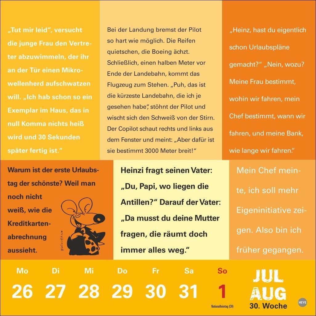 Beispielinhalt (Bild) Witze fürs Klo Kalender 2027