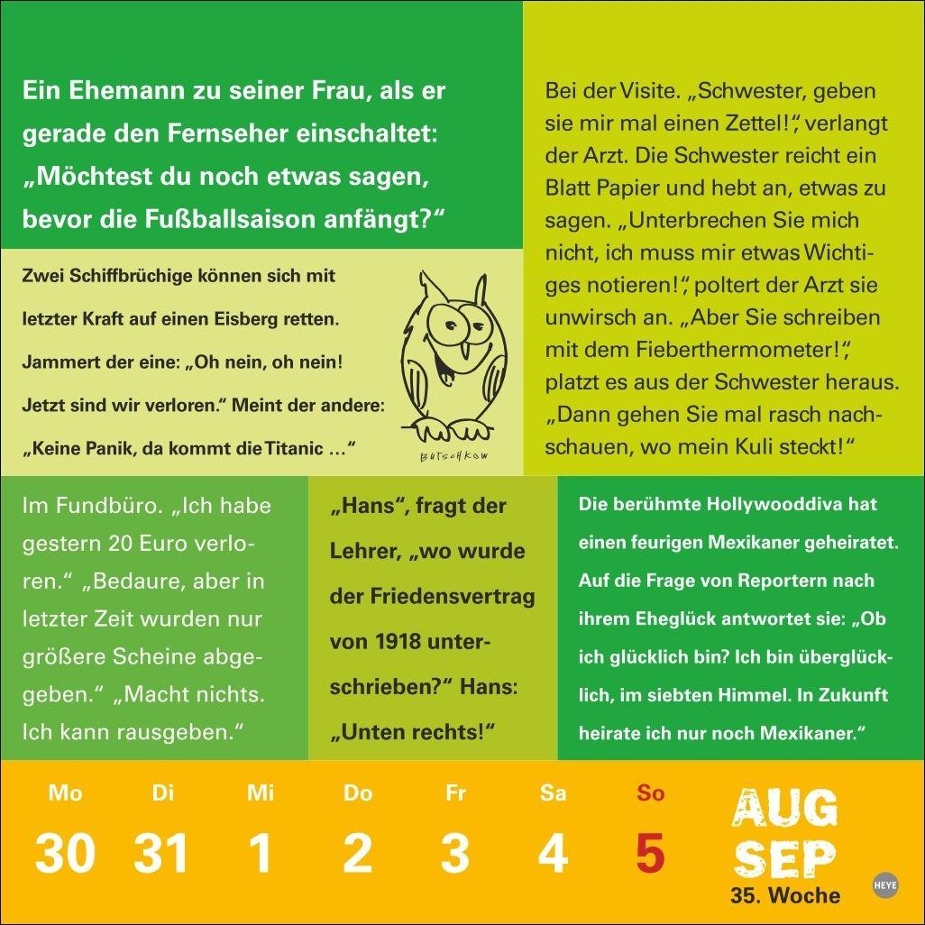 Beispielinhalt (Bild) Witze fürs Klo Kalender 2027