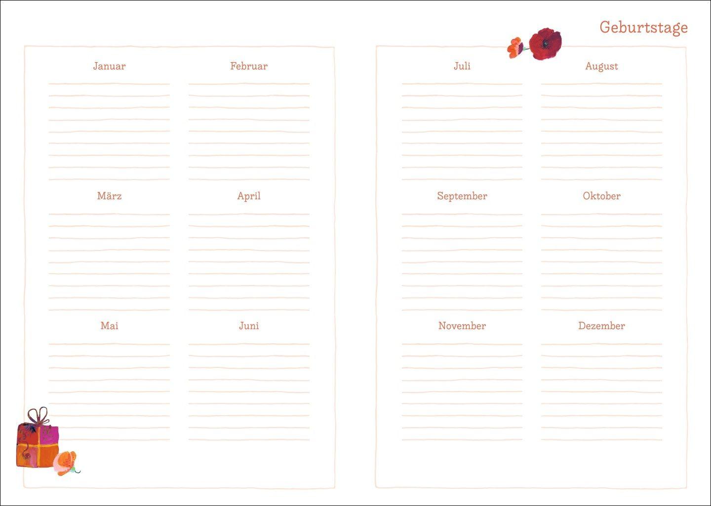 Beispielinhalt (Bild) Rosina Wachtmeister Kalenderbuch A6 2027