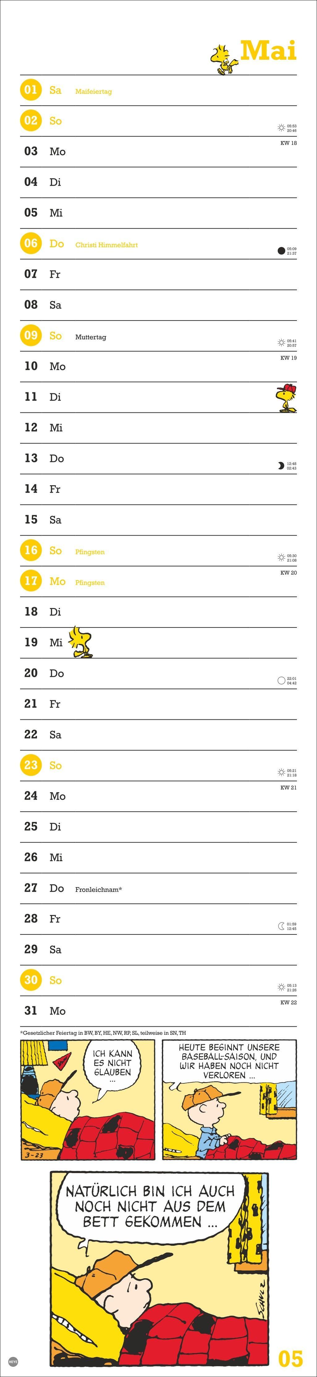 Beispielinhalt (Bild) Peanuts Superlangplaner 2027