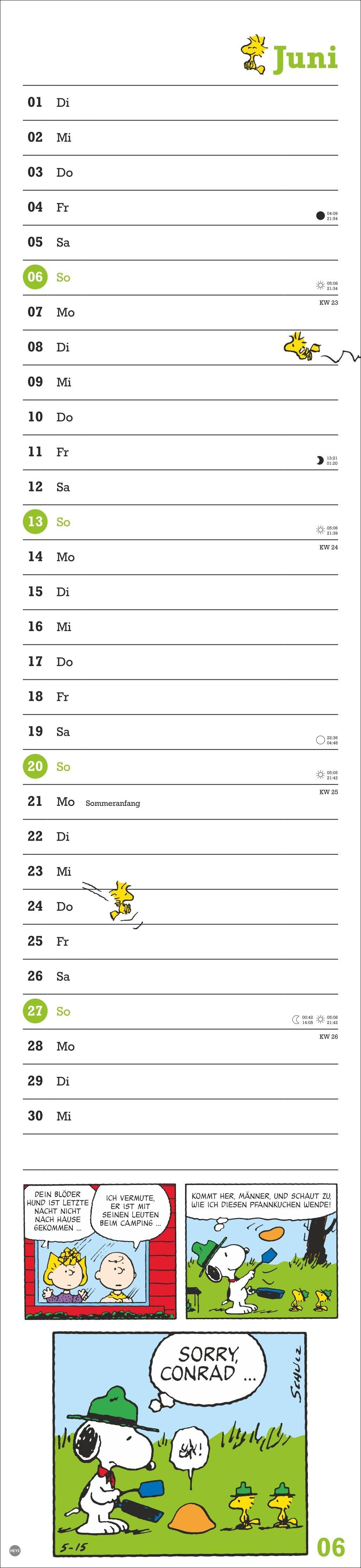 Beispielinhalt (Bild) Peanuts Superlangplaner 2027
