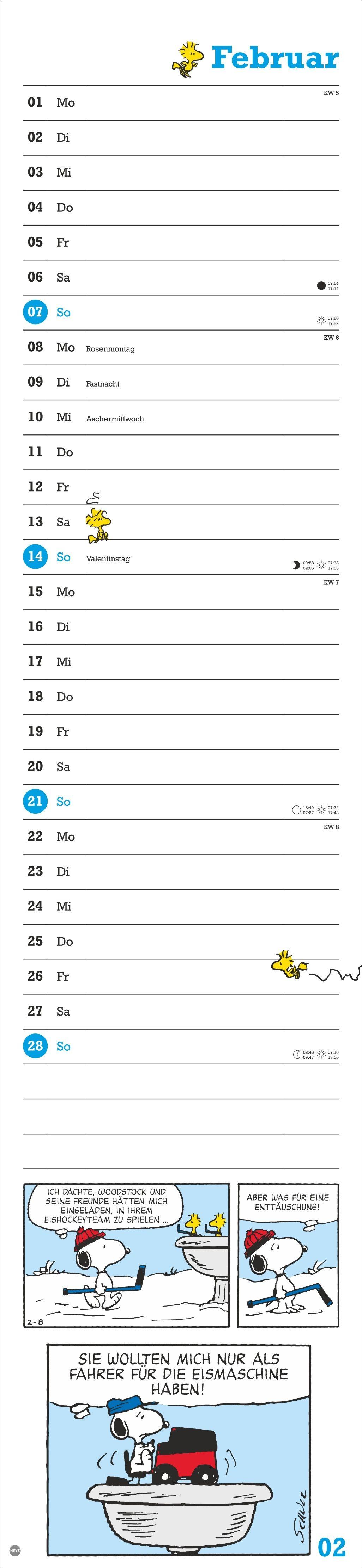 Beispielinhalt (Bild) Peanuts Superlangplaner 2027