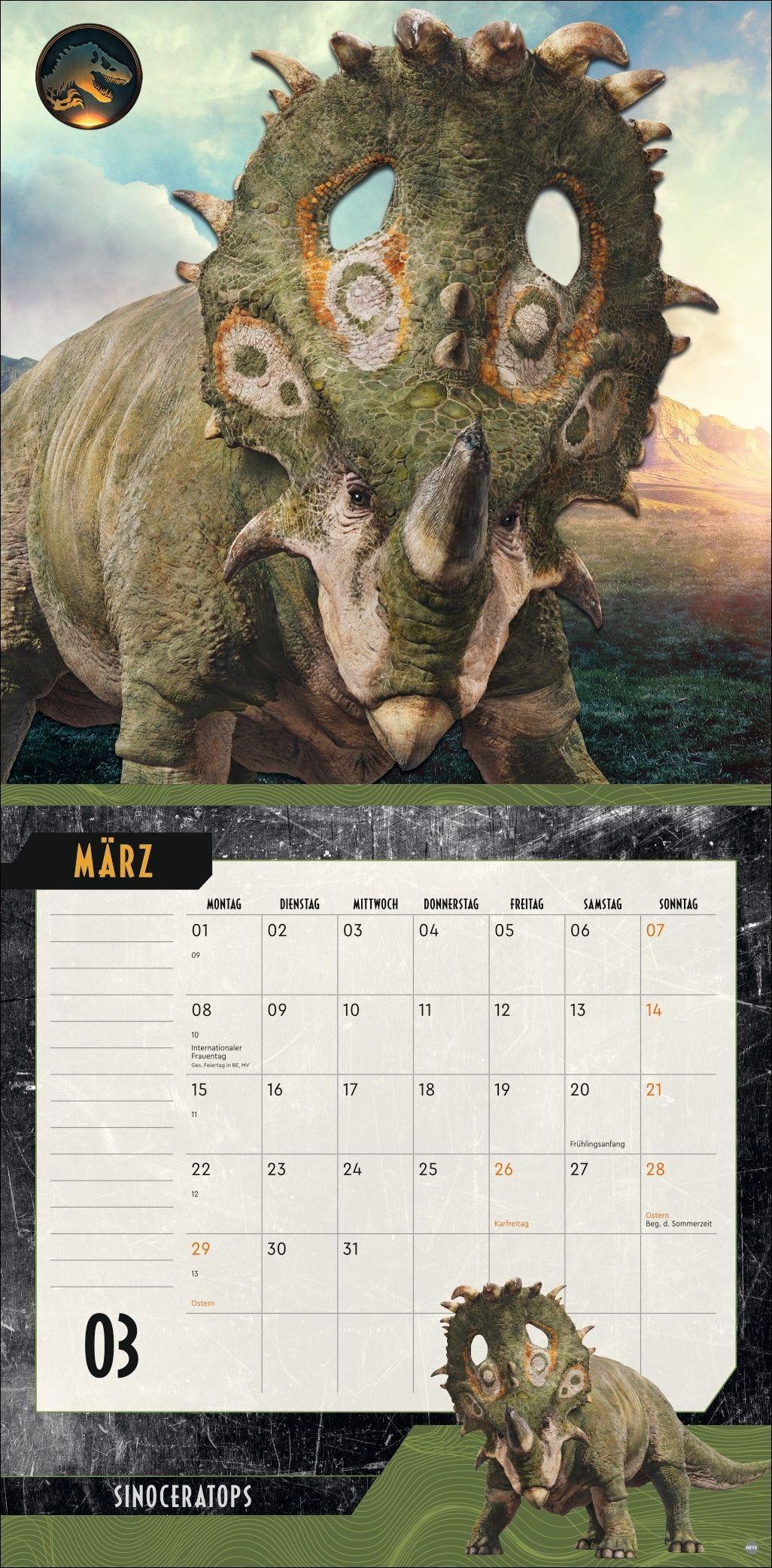 Beispielinhalt (Bild) Jurassic World Broschurkalender 2027
