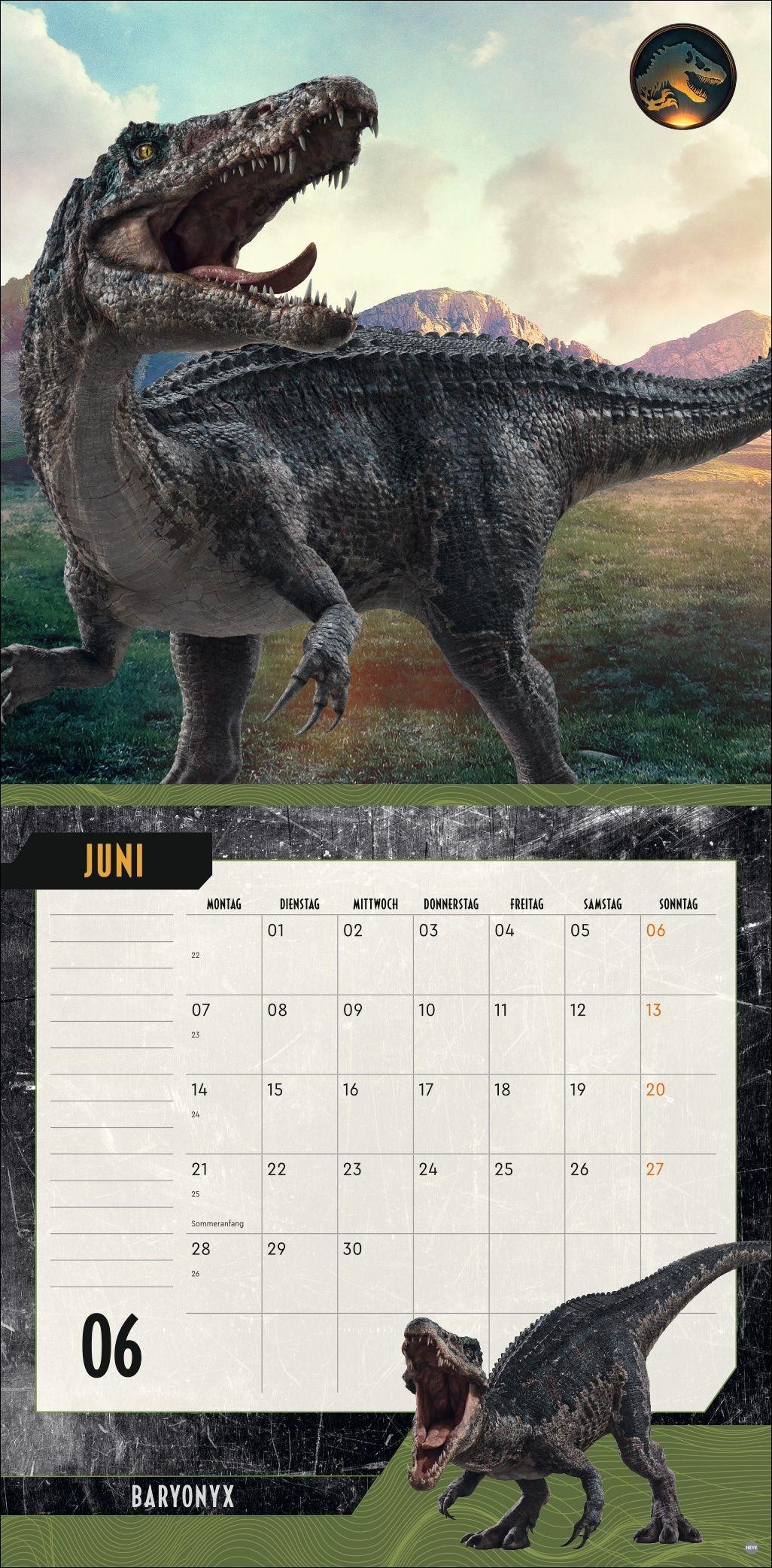 Beispielinhalt (Bild) Jurassic World Broschurkalender 2027