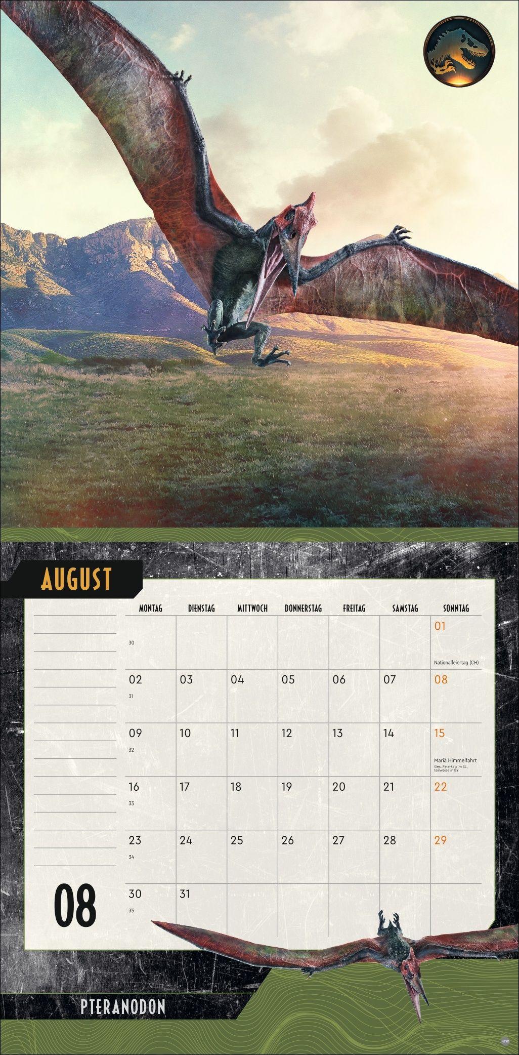 Beispielinhalt (Bild) Jurassic World Broschurkalender 2027