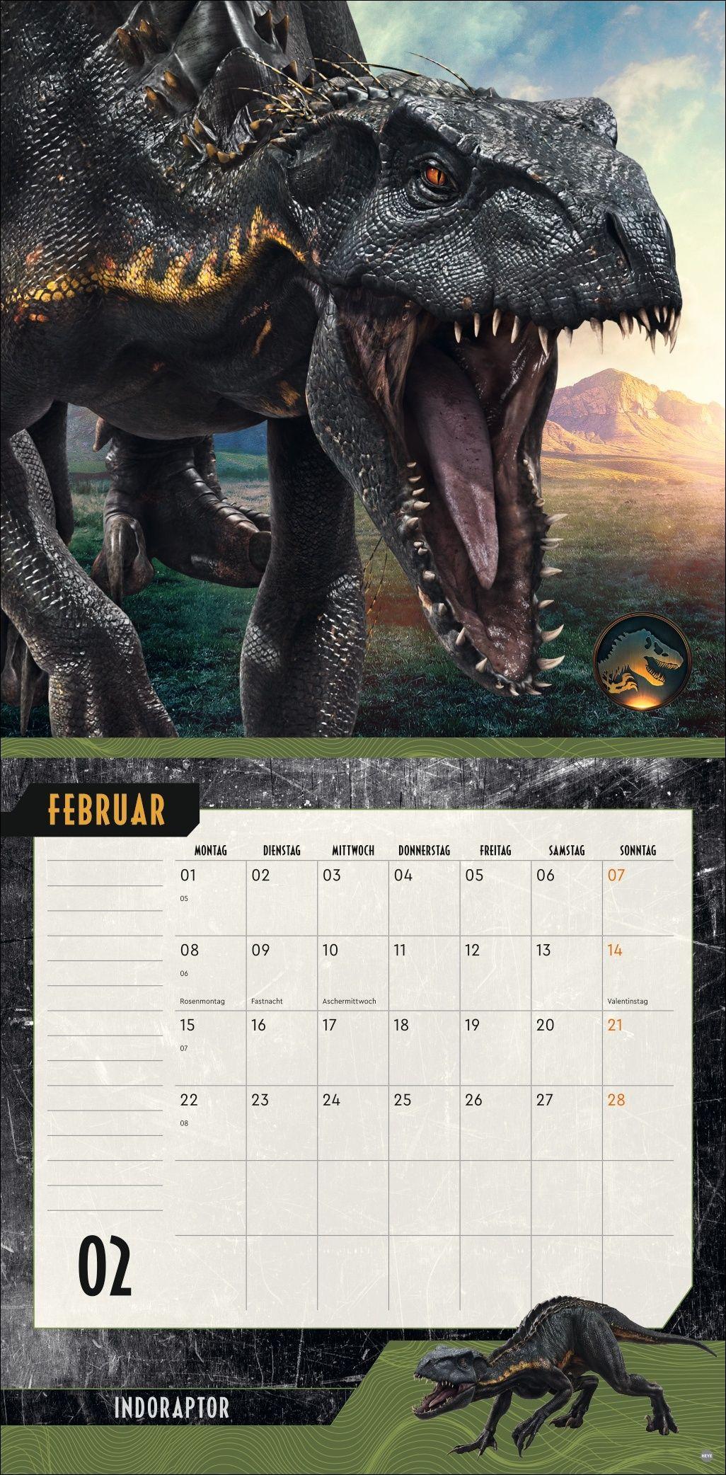 Beispielinhalt (Bild) Jurassic World Broschurkalender 2027