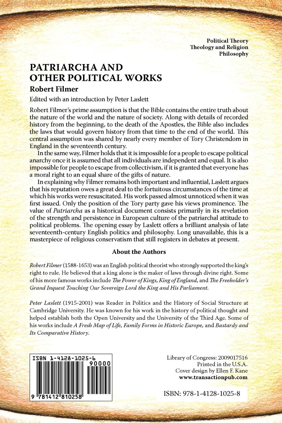 Rückseitencover Patriarcha and Other Political Works