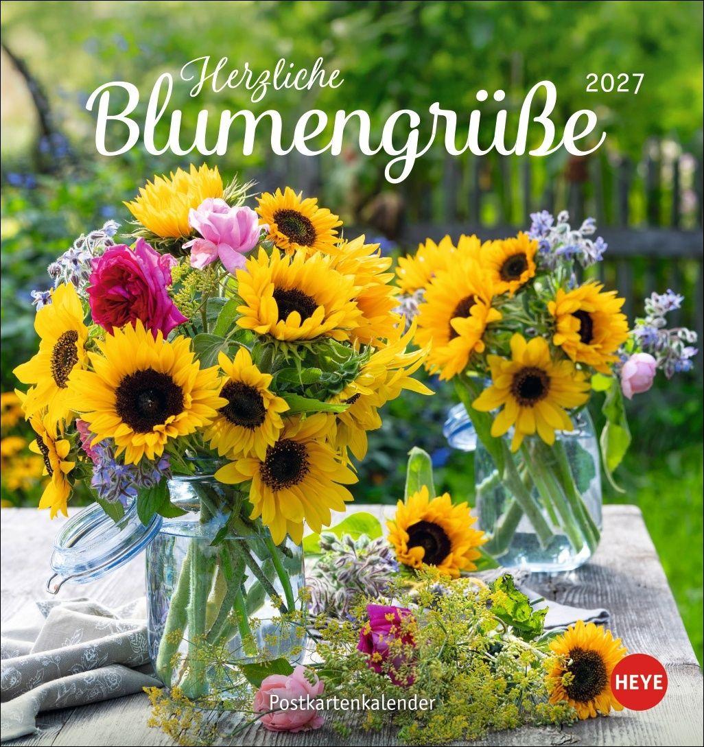 Vorderes Coverbild Herzliche Blumengrüße Postkartenkalender 2027