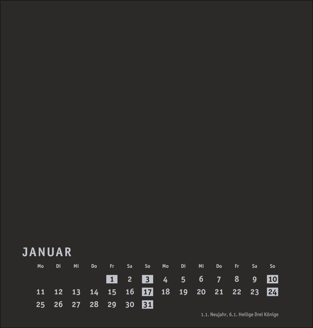 Beispielinhalt (Bild) Premium-Bastelkalender schwarz mittel 2027