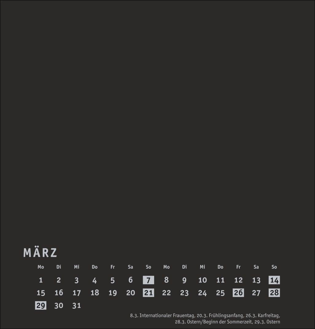 Beispielinhalt (Bild) Premium-Bastelkalender schwarz mittel 2027